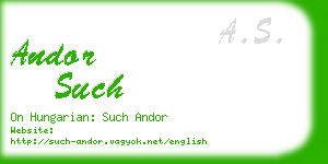 andor such business card